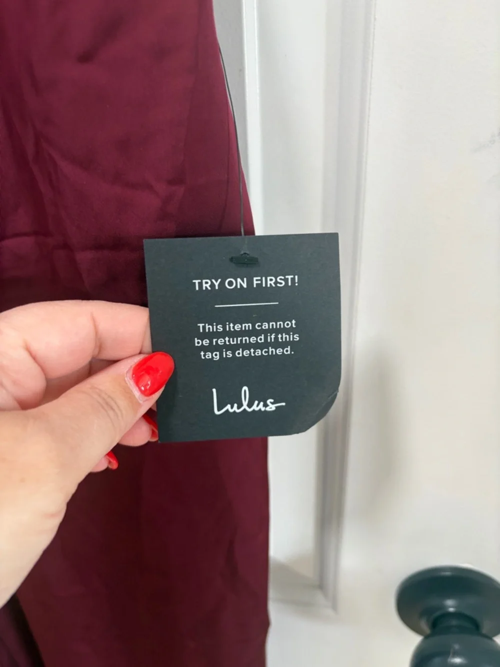 Lulus Classic Elegance NWT Medium Wine Red Satin Sleeveless Mock Neck Jumpsuit - Picture 5 of 15